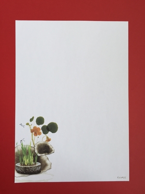 A4 άσπρο έγγραφο χαρτικών επικεφαλίδων χρώματος με το σε δοχείο σχέδιο τέχνης