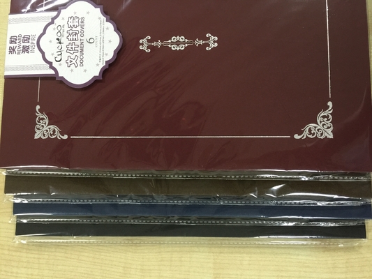 Horizontal / Vertical Padded Certificate Holder , Silver Hot Stamping Certificate Covers